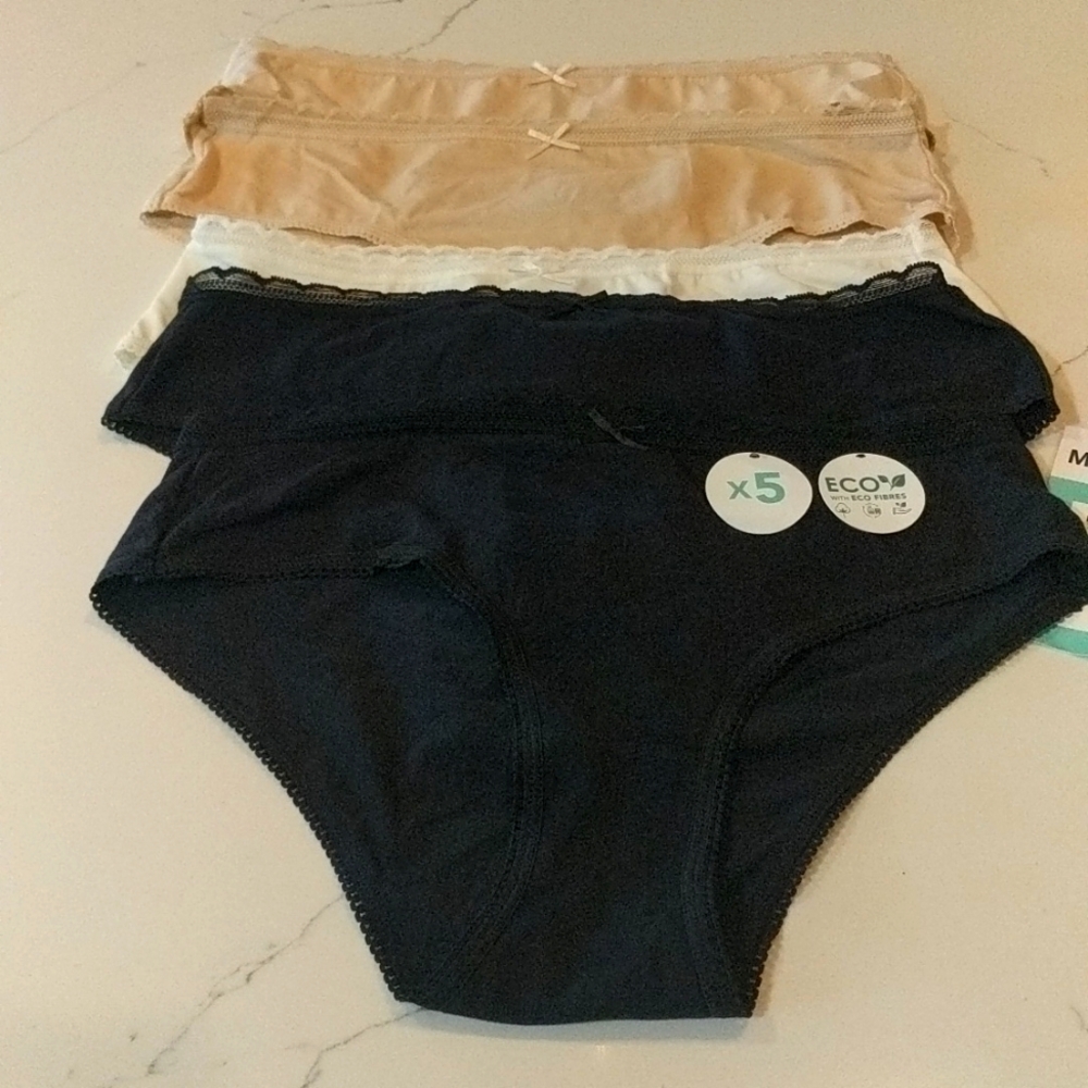 Dorina Women's Naomi 5 Pack Hipster Organic Cotton Panties MEDIUM